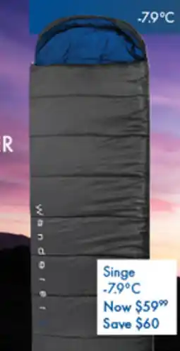 BCF Wanderer polyester sleeping bags offer