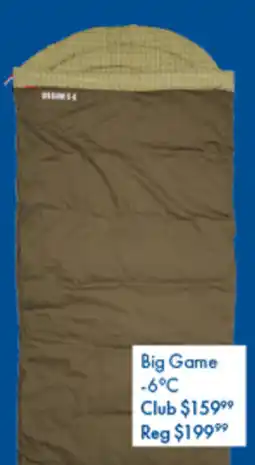 BCF Coleman Sleeping Bags Big Game offer