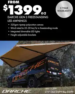 BCF Darche Gen 3 Freestanding Led Awnings offer
