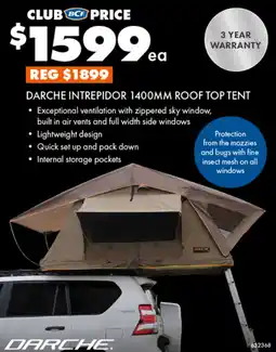 BCF Darche Intrepidor 1400mm Roof Top Tent offer