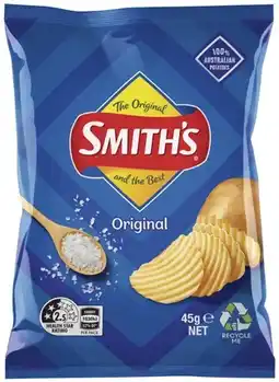IGA Doritos Corn Chips, Smith’s Crinkle Cut Chips or Twisties 45g Selected Varieties offer
