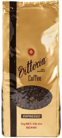 IGA Vittoria Espresso Coffee Beans or Ground Coffee 1kg offer