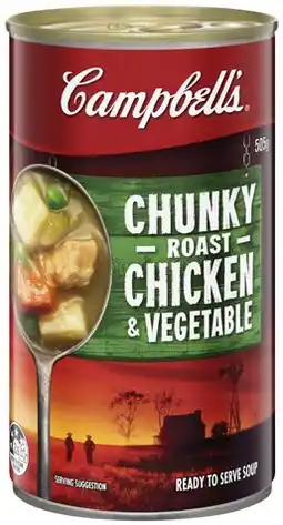 IGA Campbell’s Chunky Canned Soup 505g Selected Varieties offer