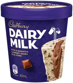 IGA Cadbury Ice Cream Tub 460mL Selected Varieties offer