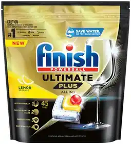 IGA Finish Ultimate Plus All in1 Lemon Sparkle Dishwashing Tablets 45 Pack offer