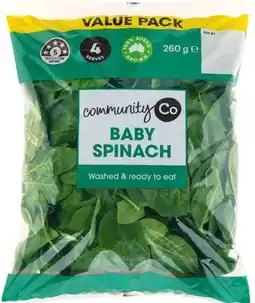 IGA Community Co Baby Spinach Value Pack 260g offer
