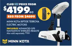 BCF Minn Kota Riptide Terrova Electric Motors offer