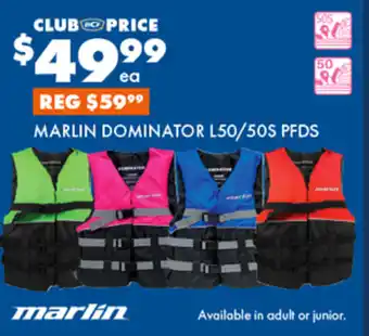 BCF Marlin Dominator l50/50s PFDS offer