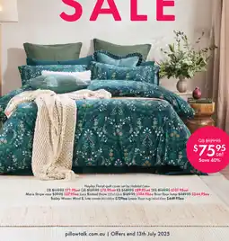 Pillow Talk KB Hayley Floral quilt cover set by Habitat Cotton offer