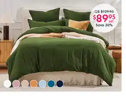 Pillow Talk KB Washed Linen Look Quilt Cover Set by Essentials offer