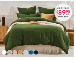 Pillow Talk SKB Washed Linen Look Quilt Cover Set by Essentials offer