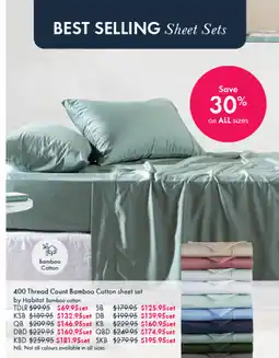 Pillow Talk QB 400 Thread Count Bamboo Cotton Sheet Set by Habitat offer