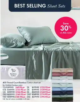 Pillow Talk DBD 400 Thread Count Bamboo Cotton Sheet Set by Habitat offer
