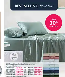 Pillow Talk KB 400 Thread Count Bamboo Cotton Sheet Set by Habitat offer