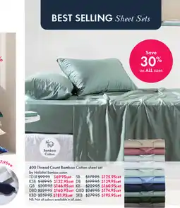 Pillow Talk SKB 400 Thread Count Bamboo Cotton Sheet Set by Habitat offer