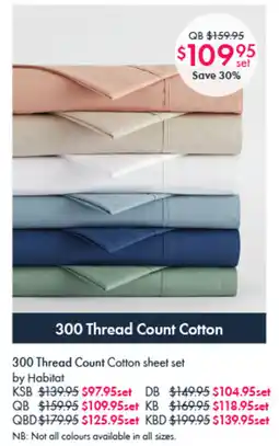 Pillow Talk KB 300 Thread Count Cotton Sheet Set by Habitat offer