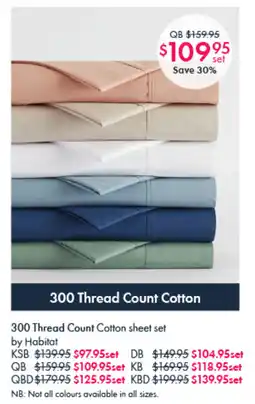 Pillow Talk KBD 300 Thread Count Cotton Sheet Set by Habitat offer