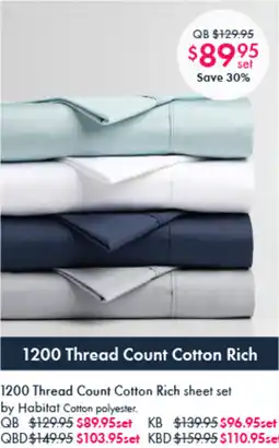 Pillow Talk QB 1200 Thread Count Cotton Rich by Habitat offer