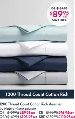 Pillow Talk KB 1200 Thread Count Cotton Rich by Habitat offer