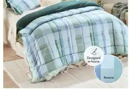 Pillow Talk QB Lennox Check comforter set by Essentials offer