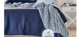 Pillow Talk Luna Chunky Knit Throw 115x140cm offer