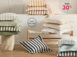 Pillow Talk Frankie Feather cushion plain & stripe 50cm offer