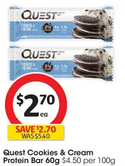 Coles Quest Cookies & Cream Protein Bar offer
