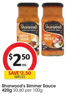 Coles Sharwood's Simmer Sauce offer
