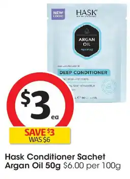 Coles Hask Conditioner Sachet Argan Oil offer