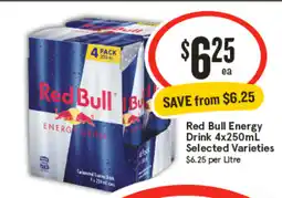 IGA Red Bull Energy Drink Selected Varieties offer
