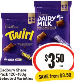 IGA Cadbury Share Pack Selected Varieties offer