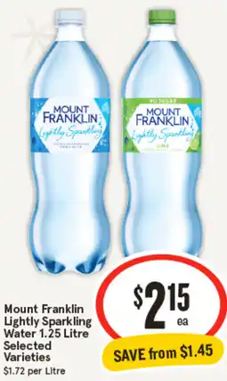 IGA Mount Franklin Lightly Sparkling Water offer