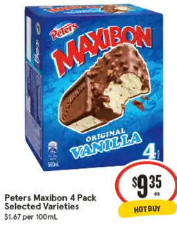 IGA Peters Maxibon 4 Pack Selected Varieties offer