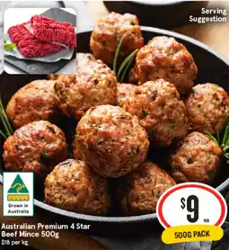 IGA Australian Premium 4 Star Beef Mince offer