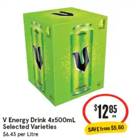IGA V Energy Drink 4x500mL Selected Varieties offer