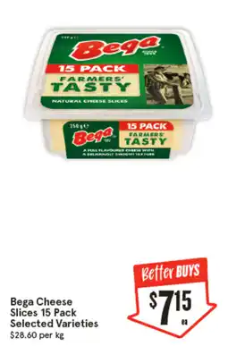 IGA Bega Cheese Slices 15 Pack Selected Varieties offer