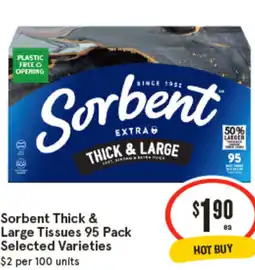 IGA Sorbent Thick & Large Tissues 95 Pack Selected Varieties offer
