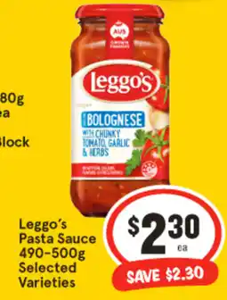 IGA Leggo's Pasta Sauce Selected Varieties offer
