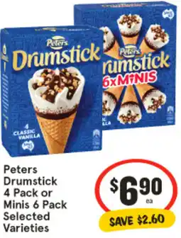 IGA Peters Drumstick 4 Pack or Minis 6 Pack Selected offer