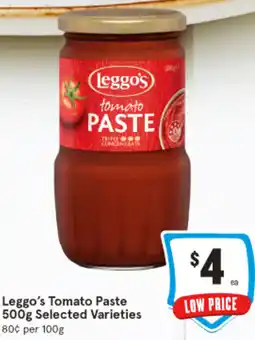 IGA Leggo's Tomato Paste Selected Varieties offer