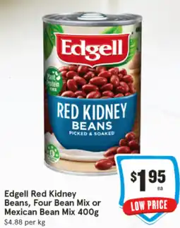 IGA Edgell Red Kidney Beans, Four Bean Mix or Mexican Bean Mix offer