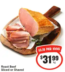 IGA Roast Beef Sliced or Shaved offer