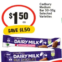 IGA Cadbury Medium Bar Selected Varieties offer