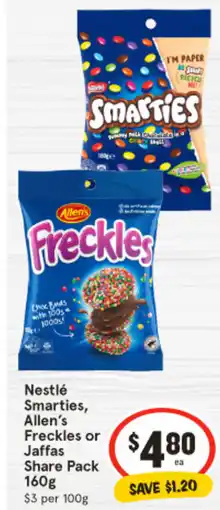 IGA Nestlé Smarties, Allen's Freckles or Jaffas Share Pack offer