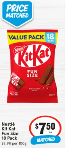 IGA Nestlé Kit Kat Fun Size 18 Pack offer