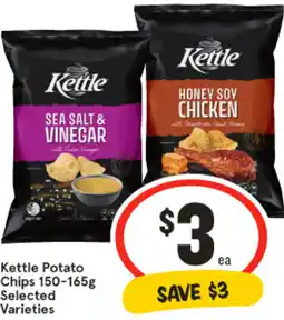 IGA Kettle Potato Chips Selected Varieties offer