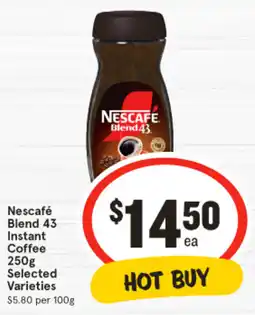 IGA Nescafé Blend 43 Instant Coffee Selected Varieties offer
