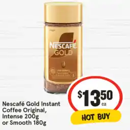 IGA Nescafé Gold Instant Coffee Original, Intense 200g or Smooth 180g offer