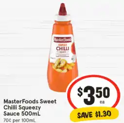IGA MasterFoods Sweet Chilli Squeezy Sauce offer