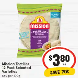 IGA Mission Tortillas 12 Pack Selected Varieties offer